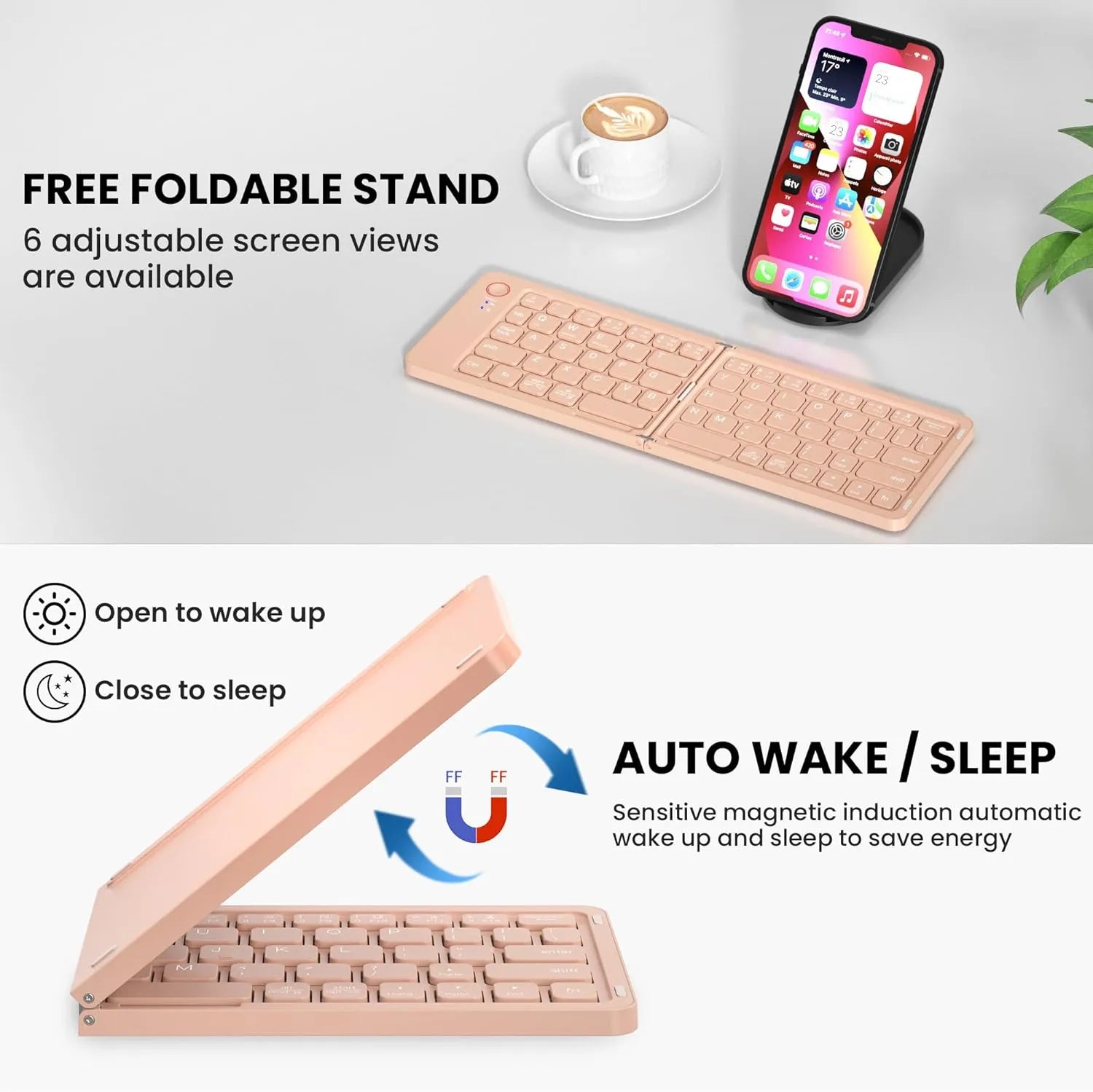 Portable Wireless Foldable Keyboard – Multi‑Device Compatible