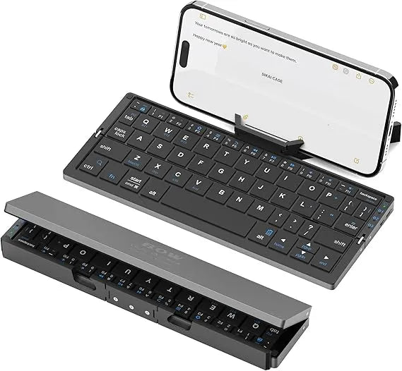 UltraSlim Wireless Folding Keyboard with Magnetic Stand