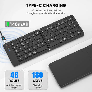 Portable Wireless Foldable Keyboard – Multi‑Device Compatible