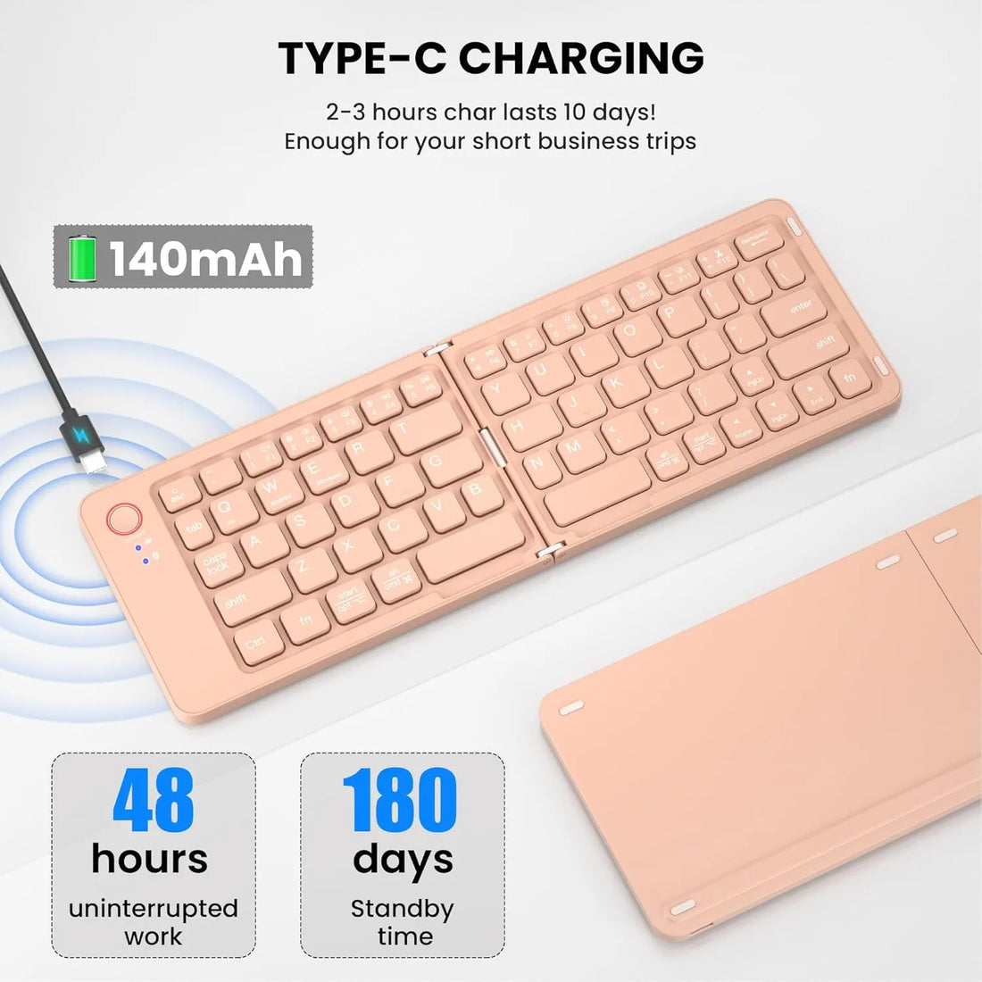 Portable Wireless Foldable Keyboard – Multi‑Device Compatible