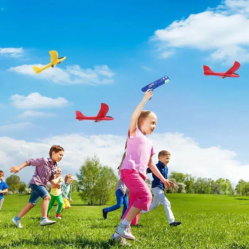 LED Airplane Launcher Gun Toy for Kids – Flying Glider