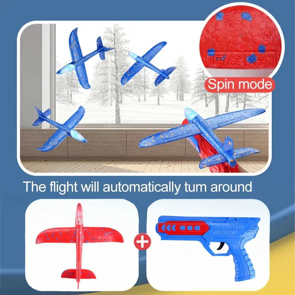 LED Airplane Launcher Gun Toy for Kids – Flying Glider