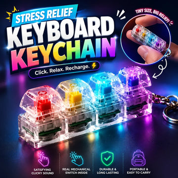 Keyboard Fidget Stress Relief Keychain for Kids & Adults