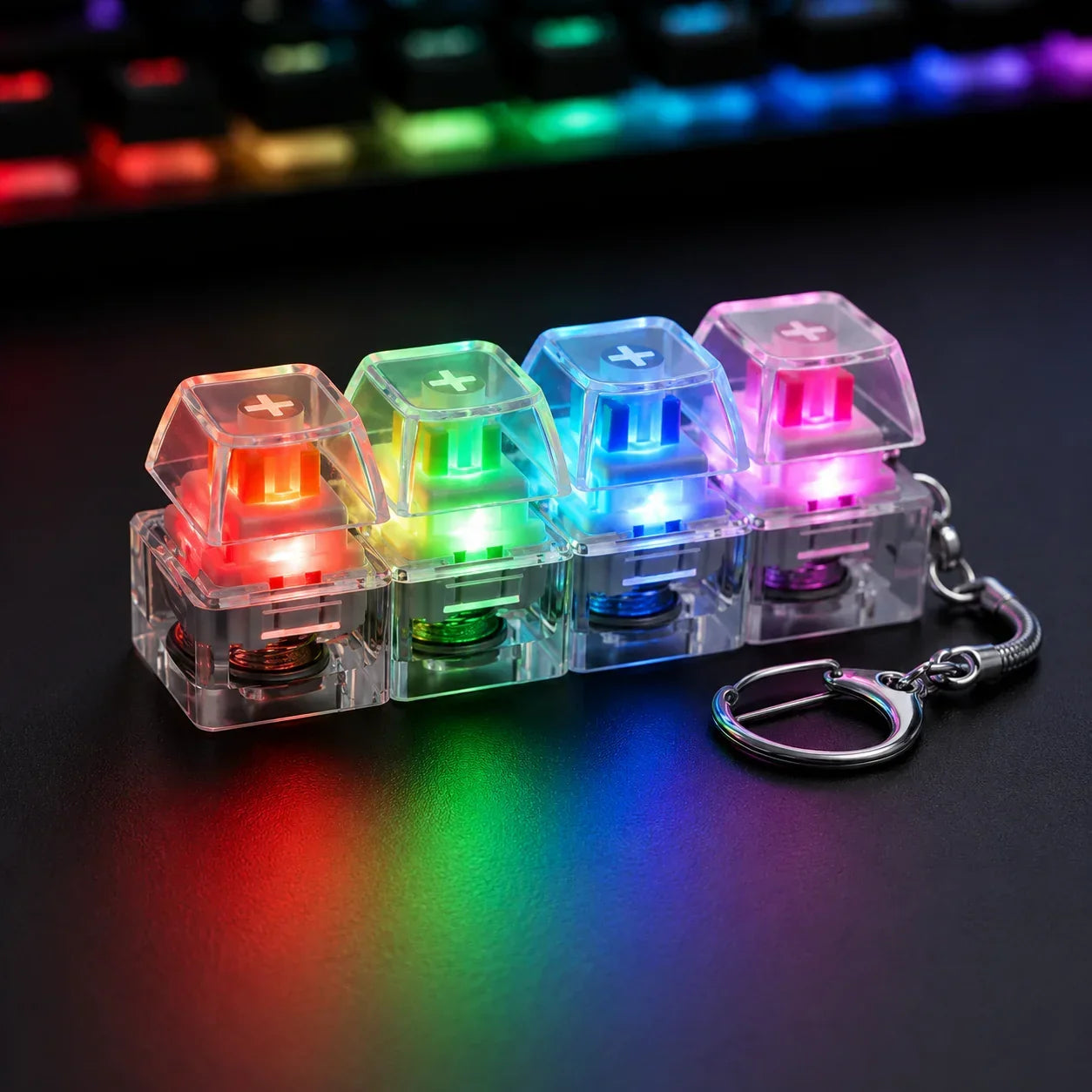 Keyboard Fidget Stress Relief Keychain for Kids & Adults