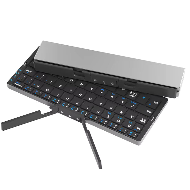 Ultra-Slim Foldable Bluetooth Keyboard - Wireless Rechargeable Travel Keyboard