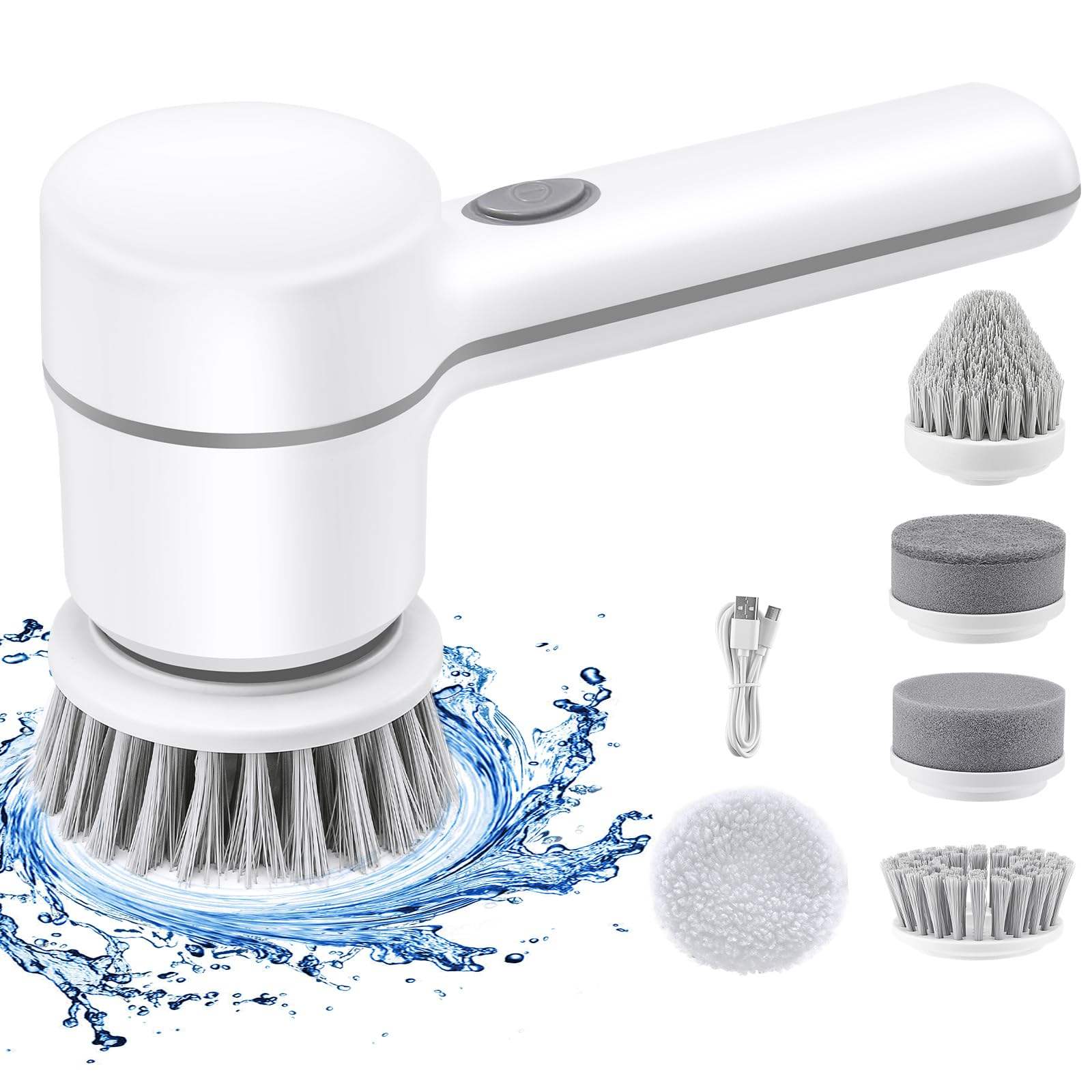 5 in 1 Cleaner Bathroom Bathtub Clean Brush Spin Scrubber