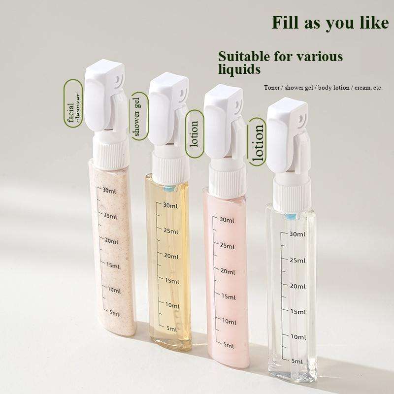 4-in-1 Sustainable Plastic Travel Dispenser Bottle