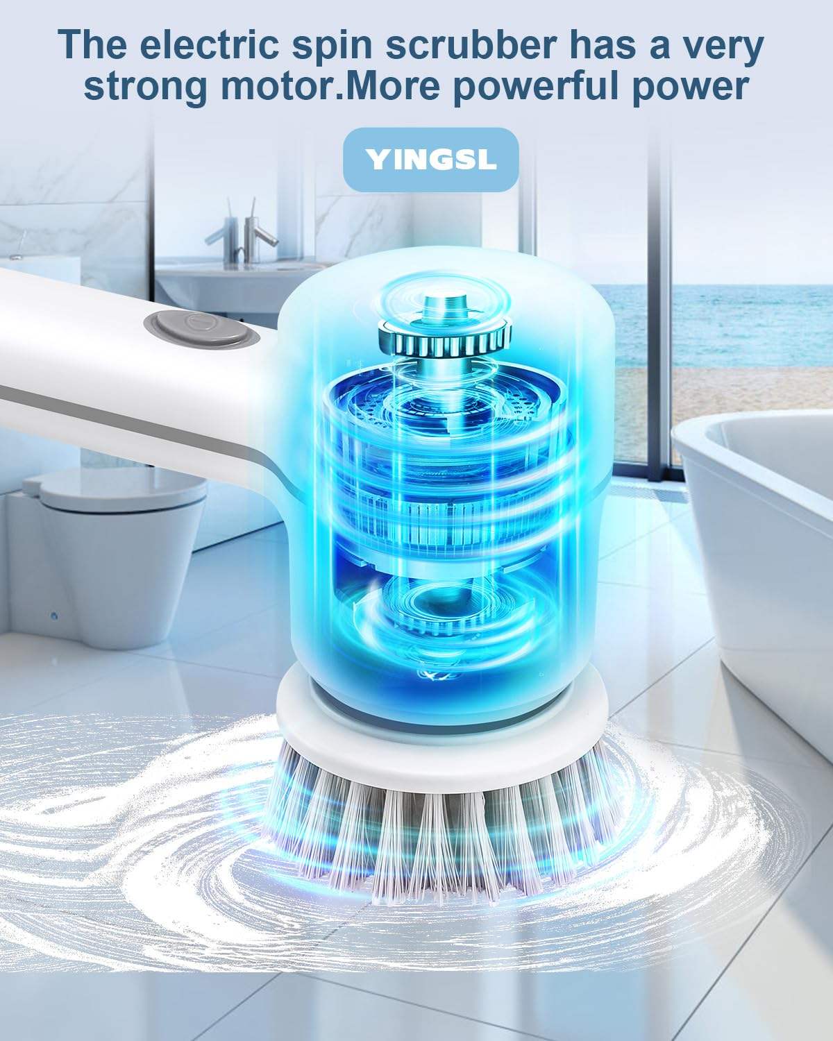 5 in 1 Cleaner Bathroom Bathtub Clean Brush Spin Scrubber