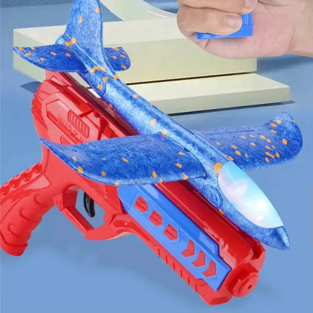 LED Airplane Launcher Gun Toy for Kids – Flying Glider