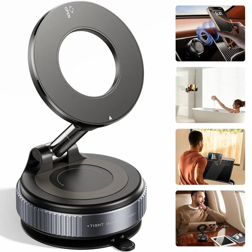MagSafe Magnetic Phone Holder Metal – 360° Adjustable Stand for Car, Home & Travel